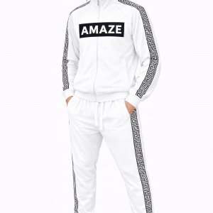 Alternative view of Signature Maze Velour Tracksuit – Arctic White